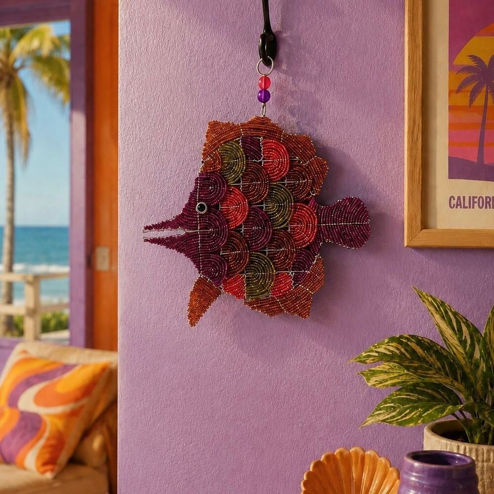 Vintage Handmade Beaded Fish